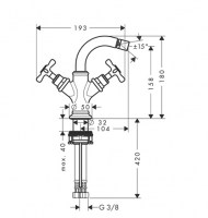 MEZCLADOR BIMANDO BIDE MONTREUX AXOR HANSGROHE